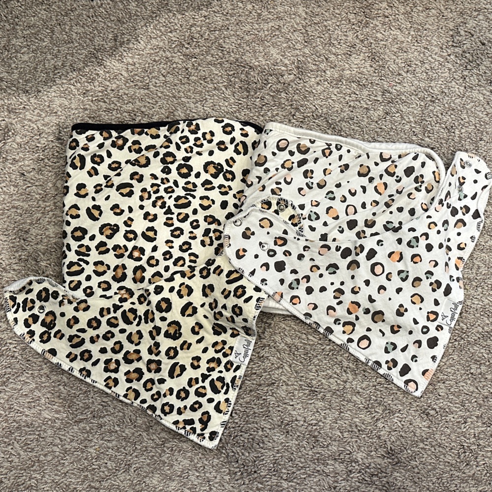 Cooper Pearl Leopard Print Baby Bandana Bibs & Burp Cloths